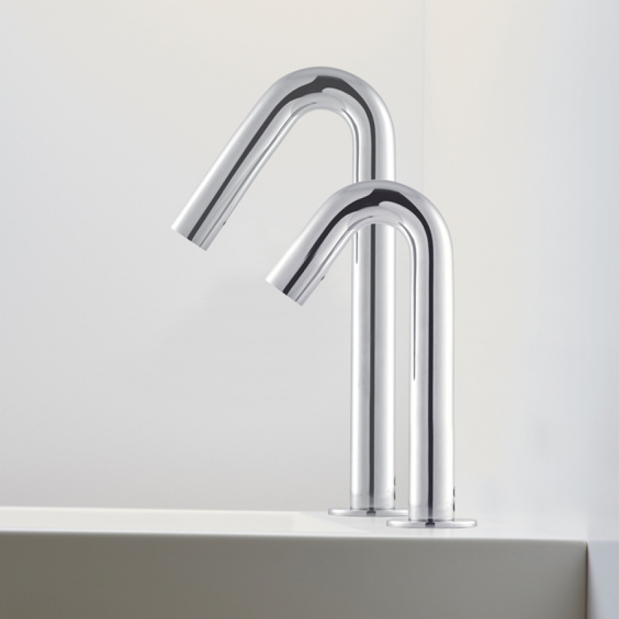 BathSelect Goose Neck Chrome Finish Dual Commercial Automatic Sensor Faucet And Soap Dispenser